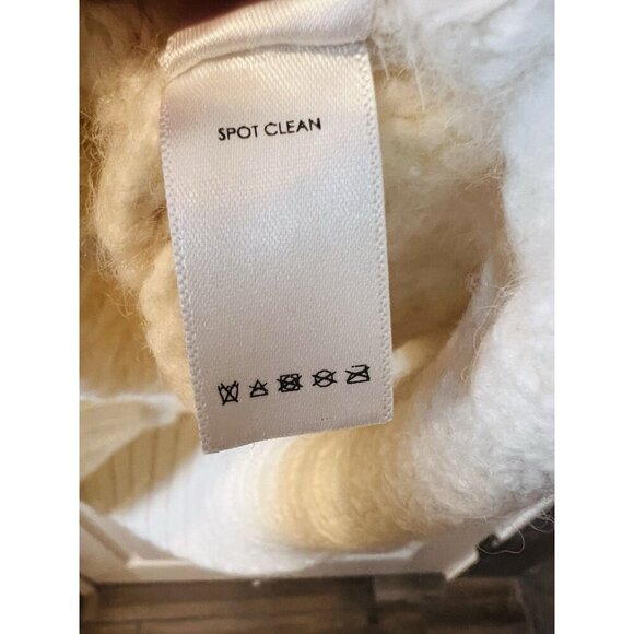 Unsubscribed Cable Mock Neck Sweater Fisherman Small Soft Muslin Ivory Alpaca - Picture 8 of 8